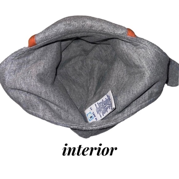 GYMBOREE Gray Fleece Trapper Winter Hat Boy Girl 18M-3T Orange Vintage Velcro - Picture 7 of 10